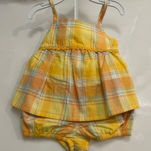 NWOT Plaid Yellow and Orange Baby Outfit